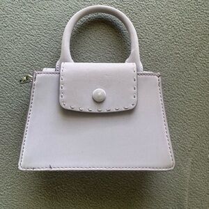 Zara Elegant Lilac Mini Structured Crossbody Bag with Topstitching